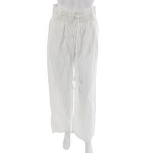 Sole Womens White Cotton Drawstring Pants 32 Inseam Size L